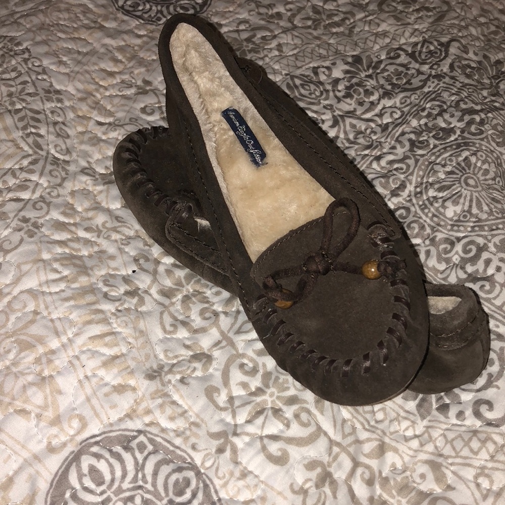 Faux fur moccasins